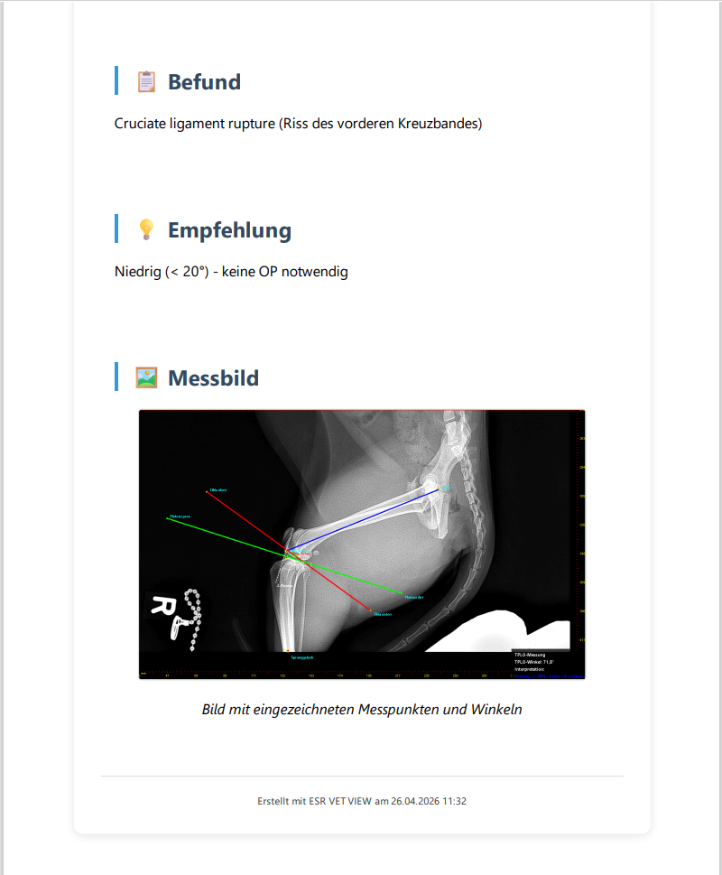 Generierter PDF-OP-Plan für TPLO